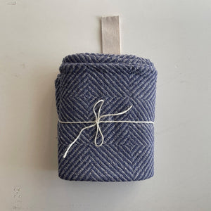 Big Linen Towel - Blue Fishbone